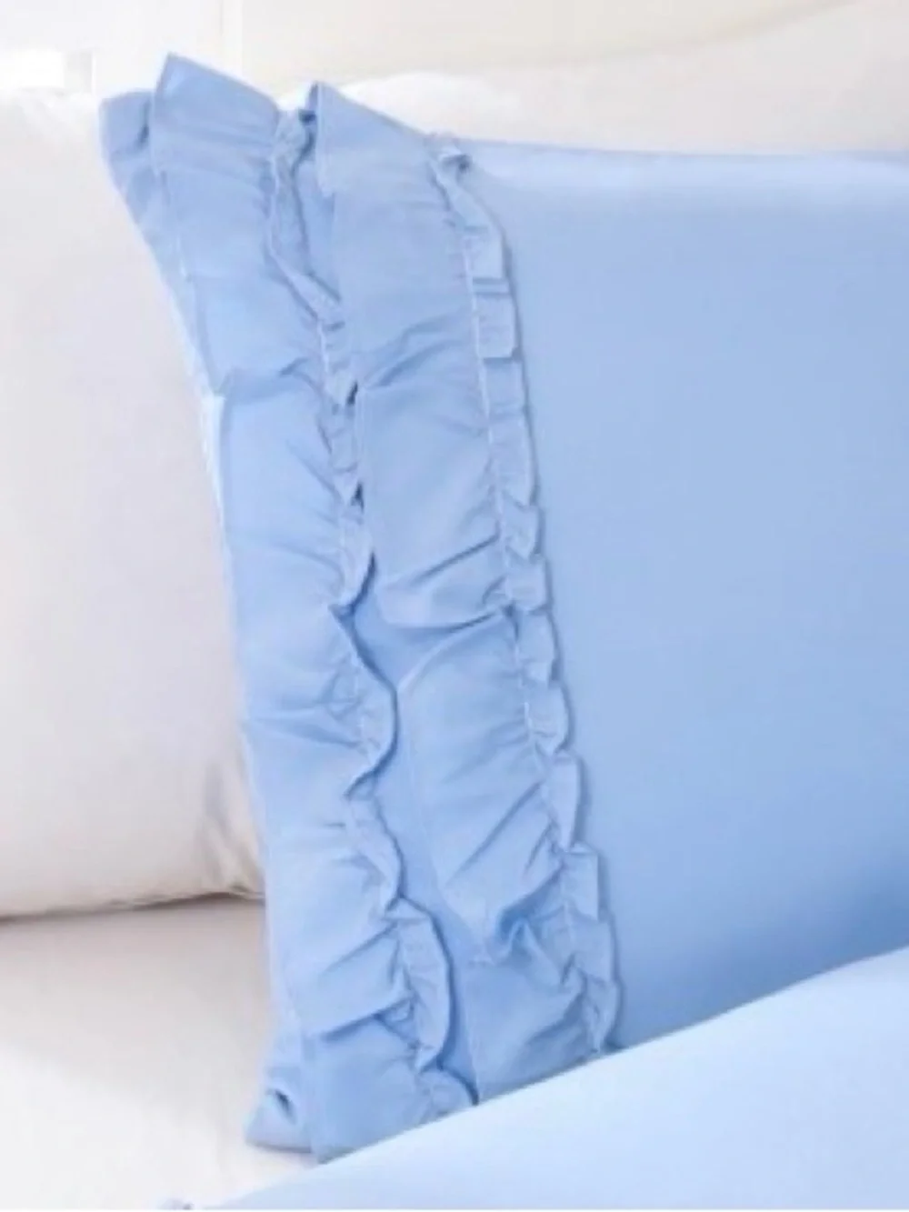 QUEEN SIZE Ruffle Pillow Shams 100% Microfiber 20x30” (2-pack) - SKY BLUE